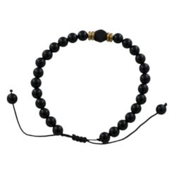 Pulsera ajustable Obsidiana con Azabache REF  6