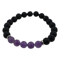 Pulsera de Lava con mineral - AMATISTA