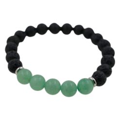 Pulsera de Lava con mineral - AVENTURINA