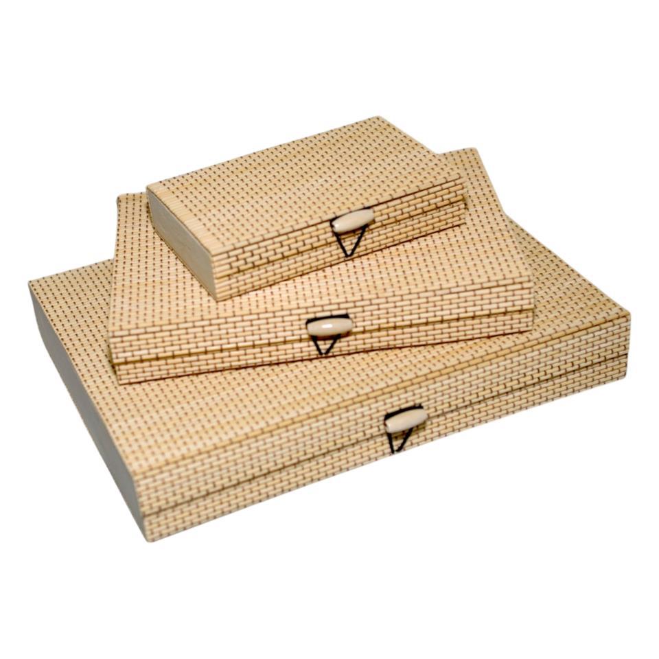 Set de 3 Cajas Bamboo Madera - NATURAL