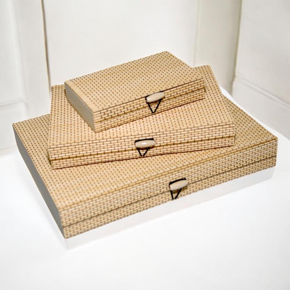 Set de 3 Cajas Bamboo Madera - NATURAL