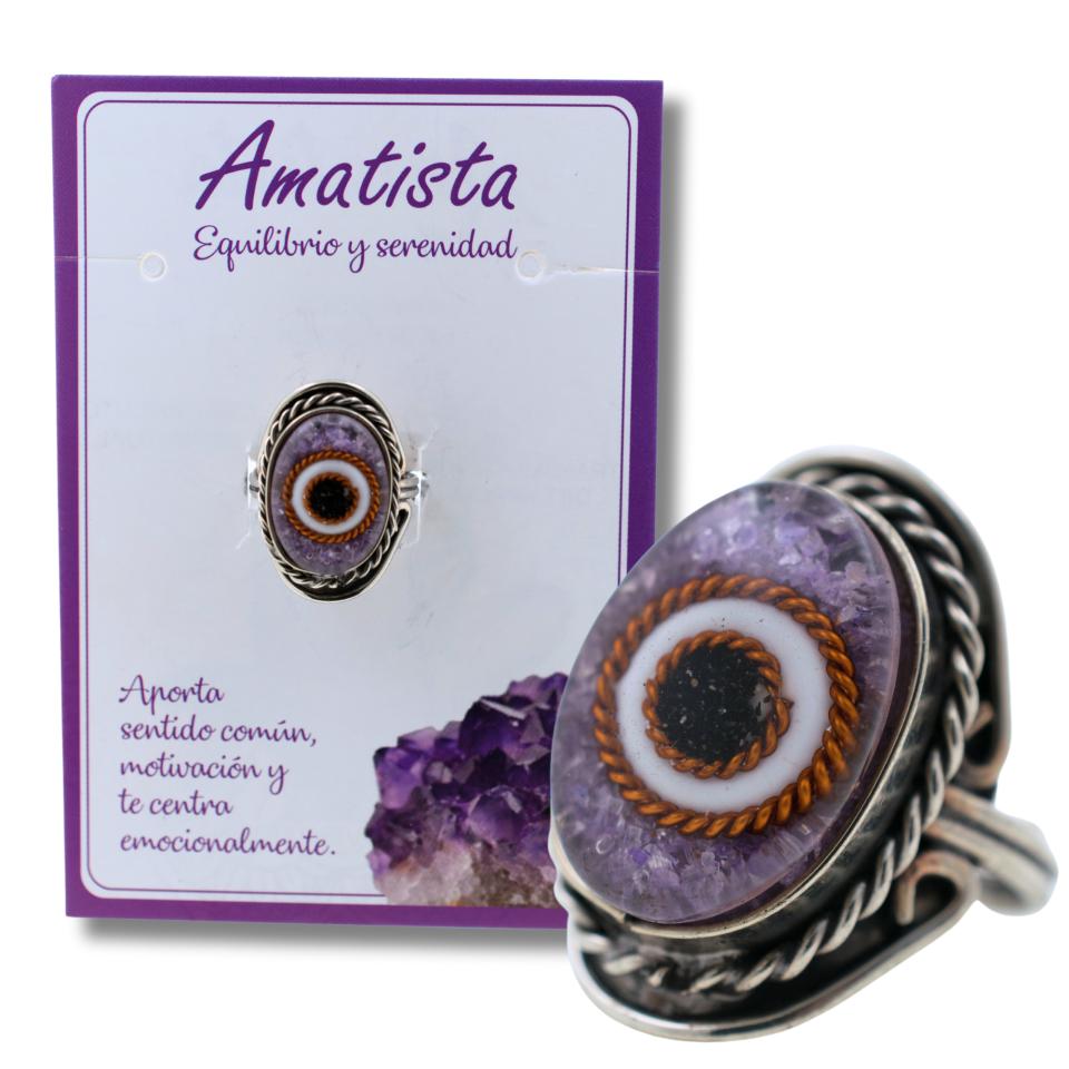 Anillo Alpaca Ojo AMATISTA REF 6