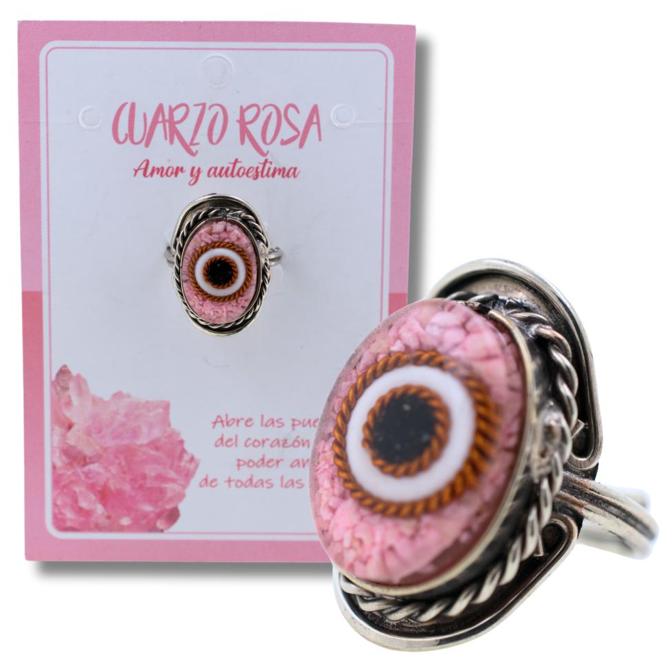 Anillo Alpaca Ojo CUARZO ROSA REF 6