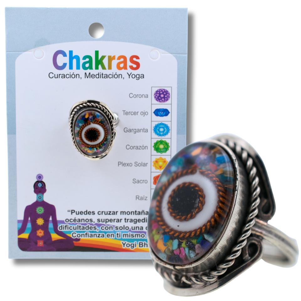 Anillo Alpaca Ojo SIETE CHAKRAS REF 6