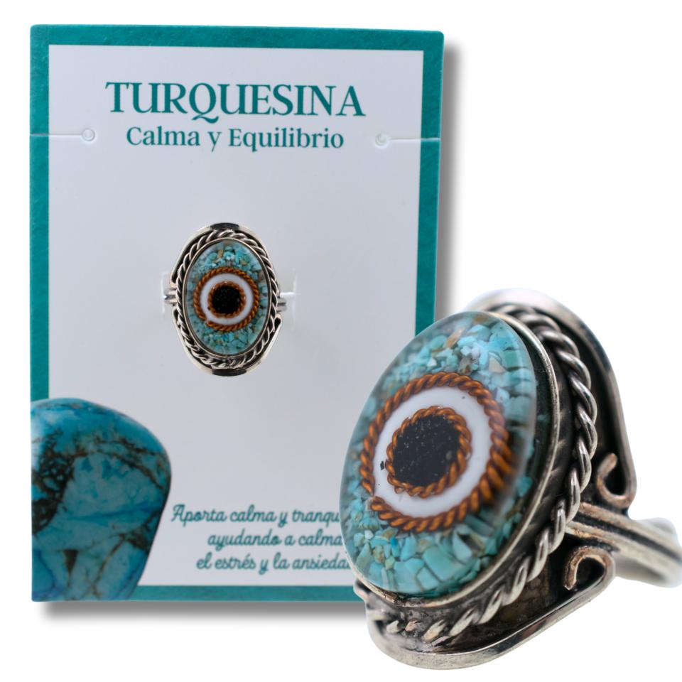 Anillo Alpaca Ojo TURQUESINA REF 6