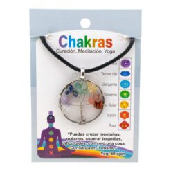 Colgante Árbol de la Vida 7 Chakras Plateado REF 4