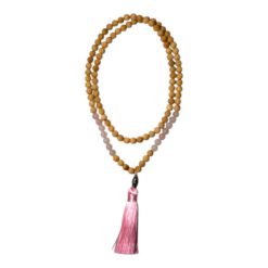 Japa Mala Madera 8mm Cuarzo Rosa REF 9