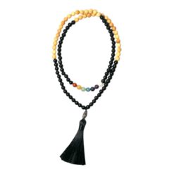 Japa Mala Negro 8mm Siete Chakras REF 9