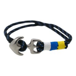 Pulsera cuerda Ancla Bandera Canarias Negro Azul 6