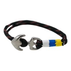 Pulsera cuerda Ancla Bandera Canarias Negro Rojo 6