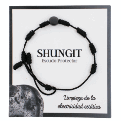 PULSERA 7 NUDOS CON UNA BOLA SHUNGIT - NEGRA