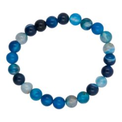 PULSERA MINERAL AGATA AZUL 4MM REF  5