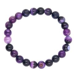 PULSERA MINERAL AGATA VIOLETA 4MM REF  5