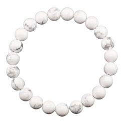 PULSERA MINERAL HOWLITE BLANCA 4MM REF  3