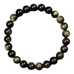 PULSERA MINERAL OBSIDIANA DORADA 6MM REF  5