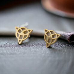 Pendientes Acero Dorado Nudo de Brujas