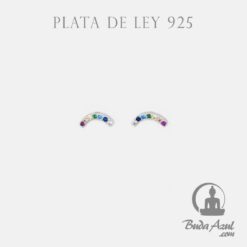 Pendientes Plata CURVA CIRCONITAS COLORES 390