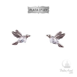 Pendientes PlataLey Colibrí Circonita blancaREF390