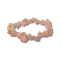 Pulsera Mineral Chip Cuarzo Rosa