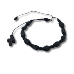 Pulsera ajustable Hilo Negro Azabache Cruz