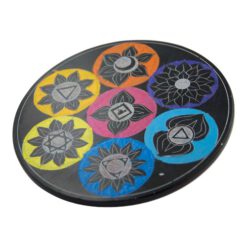 Quemador piedra diseño 5  NEGRO CIRCULO 7CHAKRA350