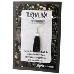 Colgante Plata de Ley 925 con mineral TURMALINA R8