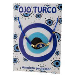 Pulsera Hilo Ajustable Azul OJO TURCO - REF  2