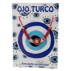 Pulsera Hilo Ajustable Rojo OJO TURCO brillante