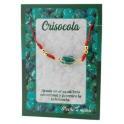 Pulsera Hilo Rojo Ajustable con mineral CRISACOLA