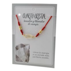 Pulsera Hilo Rojo Ajustable mineral CUARZO CRISTAL