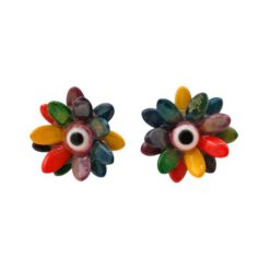 Pendientes bisuteria FLOR multicolor REF 2