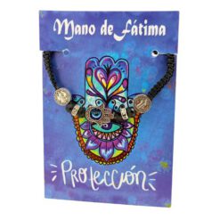 Pulsera Tejida Negra Mano de Fátima REF 3