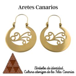 Arete Canario Acero DORADO GRANDE LISO - REF 7