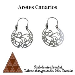 Arete Canario Acero Plateado PEQUEÑO LABRADO REF 5