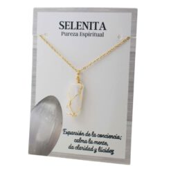Colgante Acero Mineral Bruto alambre - SELENITA