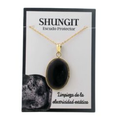 Colgante Dorado Ovalado Shungit - REF 8