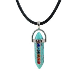 Colgante doble punta 7 Chakras TURQUESINA REF 4