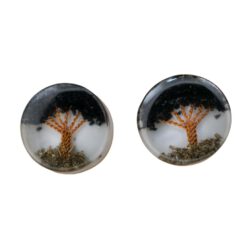 Pendiente Pequeño Árbol de la Vida - ÓNIX NEGRO