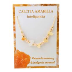 Pulsera Hilo Mineral Chip CALCITA AMARILLA REF 3
