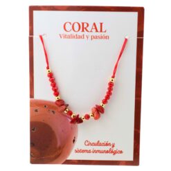 Pulsera Hilo Mineral Chip CORAL MOD  2 REF 3