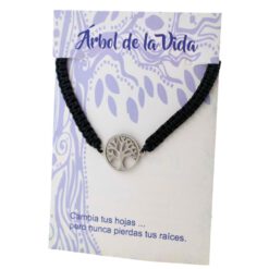 Pulsera Tejida negra ARBOL DE LA VIDA REF 3