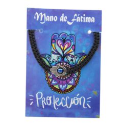 Pulsera Tejida negra MANO DE FÁTIMA - REF 3