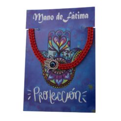 Pulsera Tejida roja MANO DE FÁTIMA - REF 4