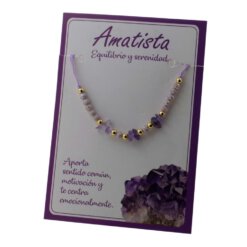 Pulsera Hilo Mineral Chip AMATISTA MOD  2 REF 3