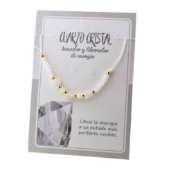 Pulsera Hilo Mineral Chip CUARZO CRISTAL MOD2 REF3