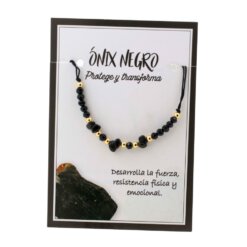 Pulsera Hilo Mineral Chip ÓNIX NEGRO MOD  2 REF 3