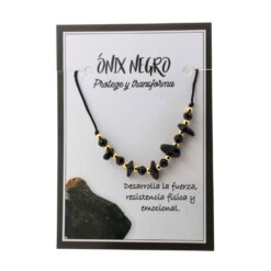 Pulsera Hilo Mineral Chip ÓNIX NEGRO REF 3
