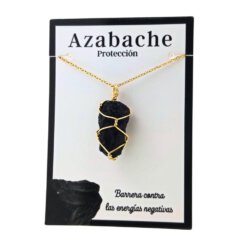 Colgante Acero Mineral Bruto alambre – AZABACHE 6