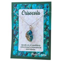 Colgante Acero Mineral Bruto alambre – CRISACOLA 5