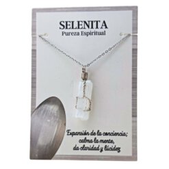 Colgante Acero Mineral Bruto alambre – SELENITA 5